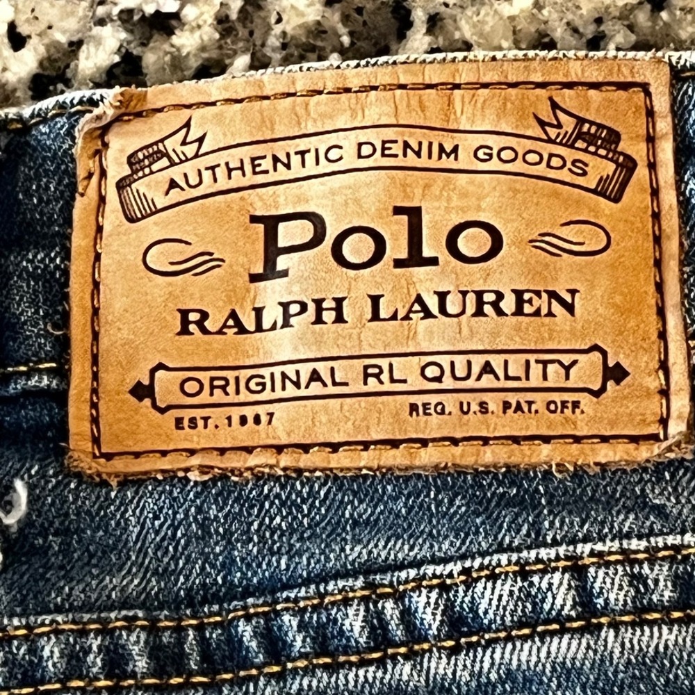 Polo Ralph Lauren Varick Jeans Mens 38x30 Blue Denim Slim Straight - Picture 6 of 12